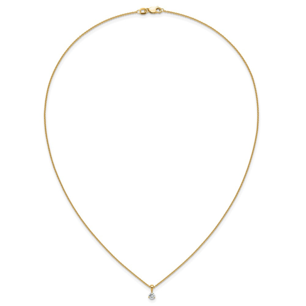 14k 1/5 carat Lab Grown Diamond VS/SI+ G+ Three Prong 18 inch Solitare Pendant Necklace