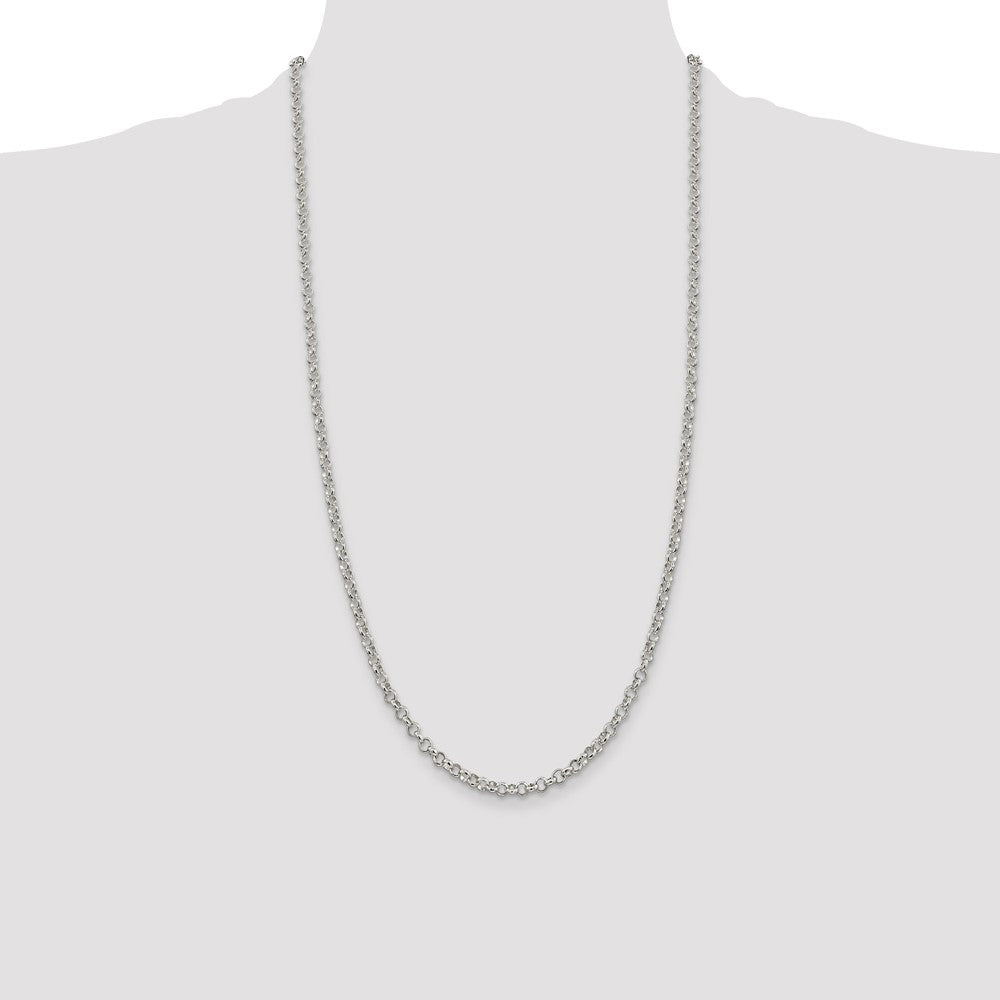 Sterling Silver 4mm Rolo Chain 28 Inches