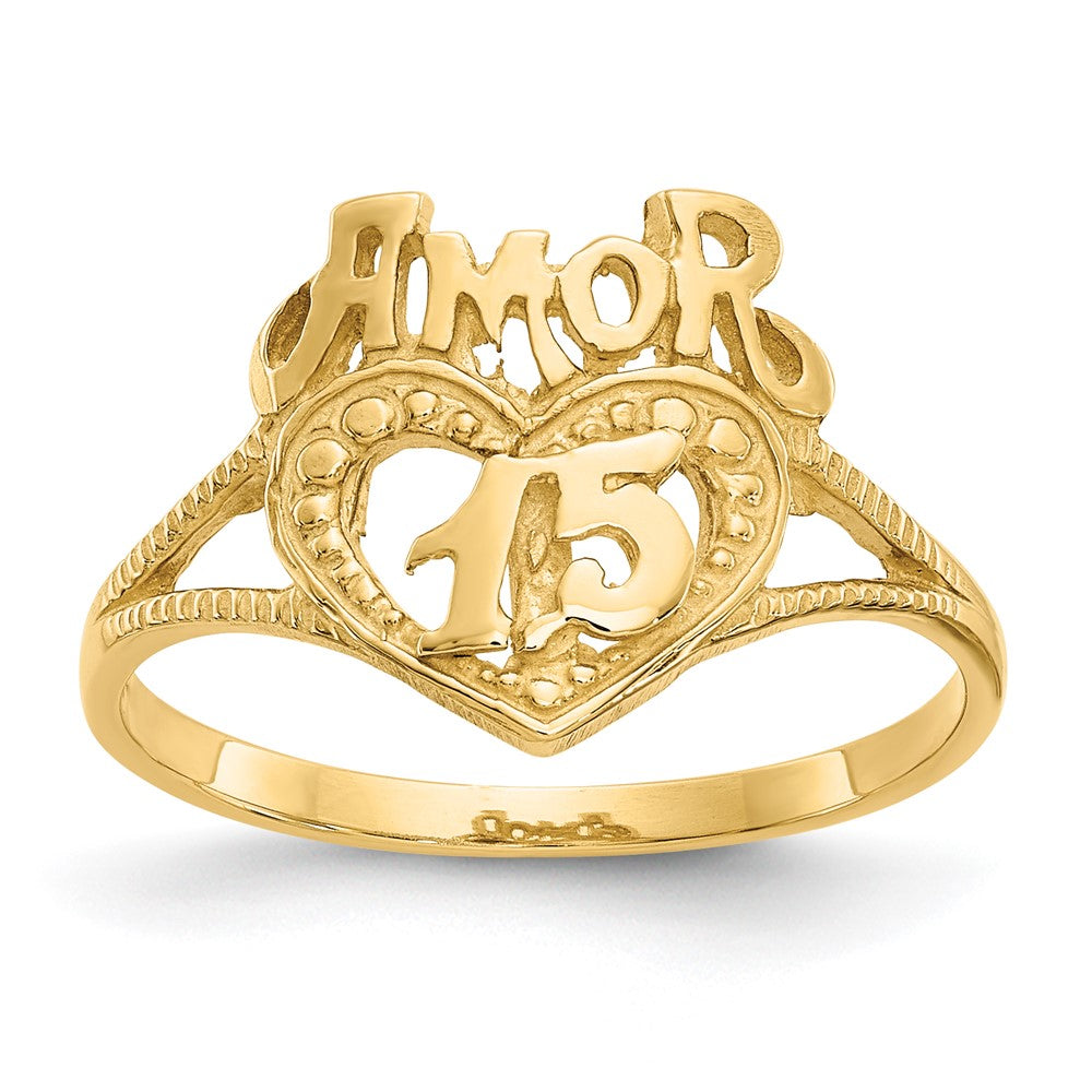 14K 15 Amor Heart Ring Size 6