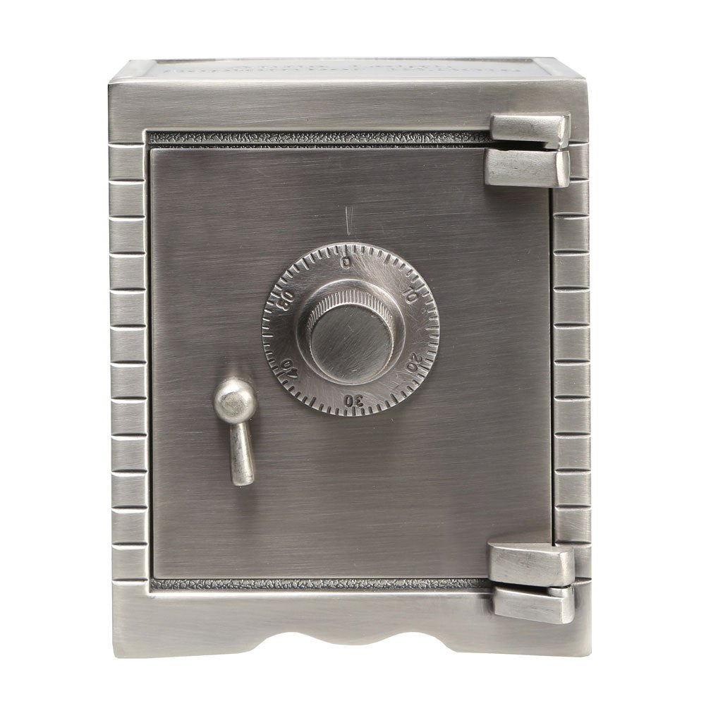 Contemporary Home Living 5" Silver Stainless Steel Vault Design Coin Bank