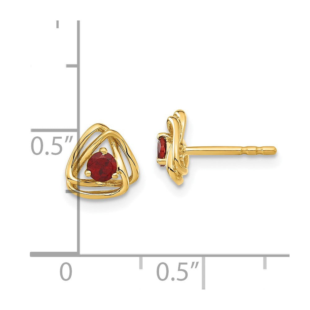 14k Garnet Post Earrings