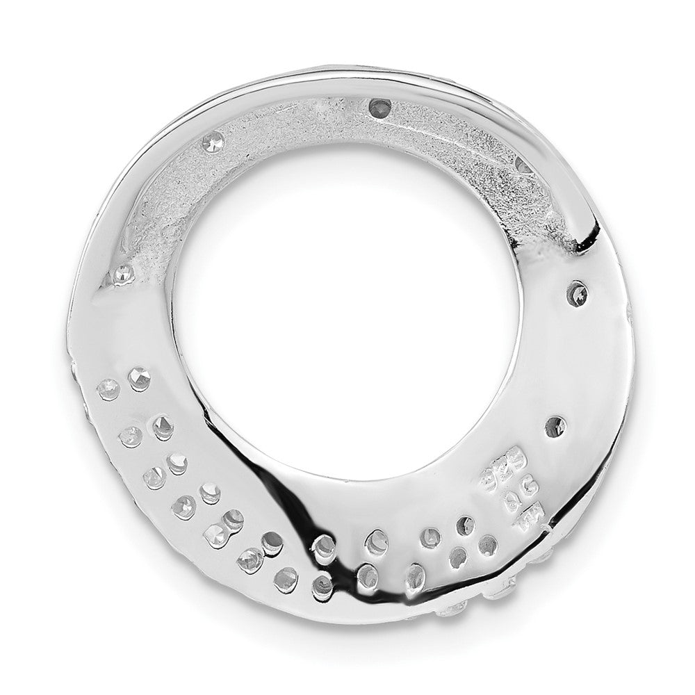 Sterling Silver Polished CZ Circle Slide Pendant