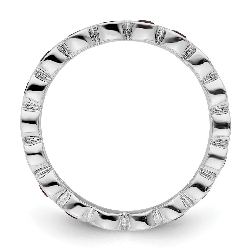 Sterling Silver Stackable Expressions Garnet Ring Size -8