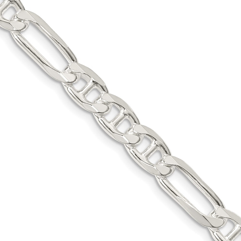 Sterling Silver 6.5mm Figaro Anchor Chain 22 Inches