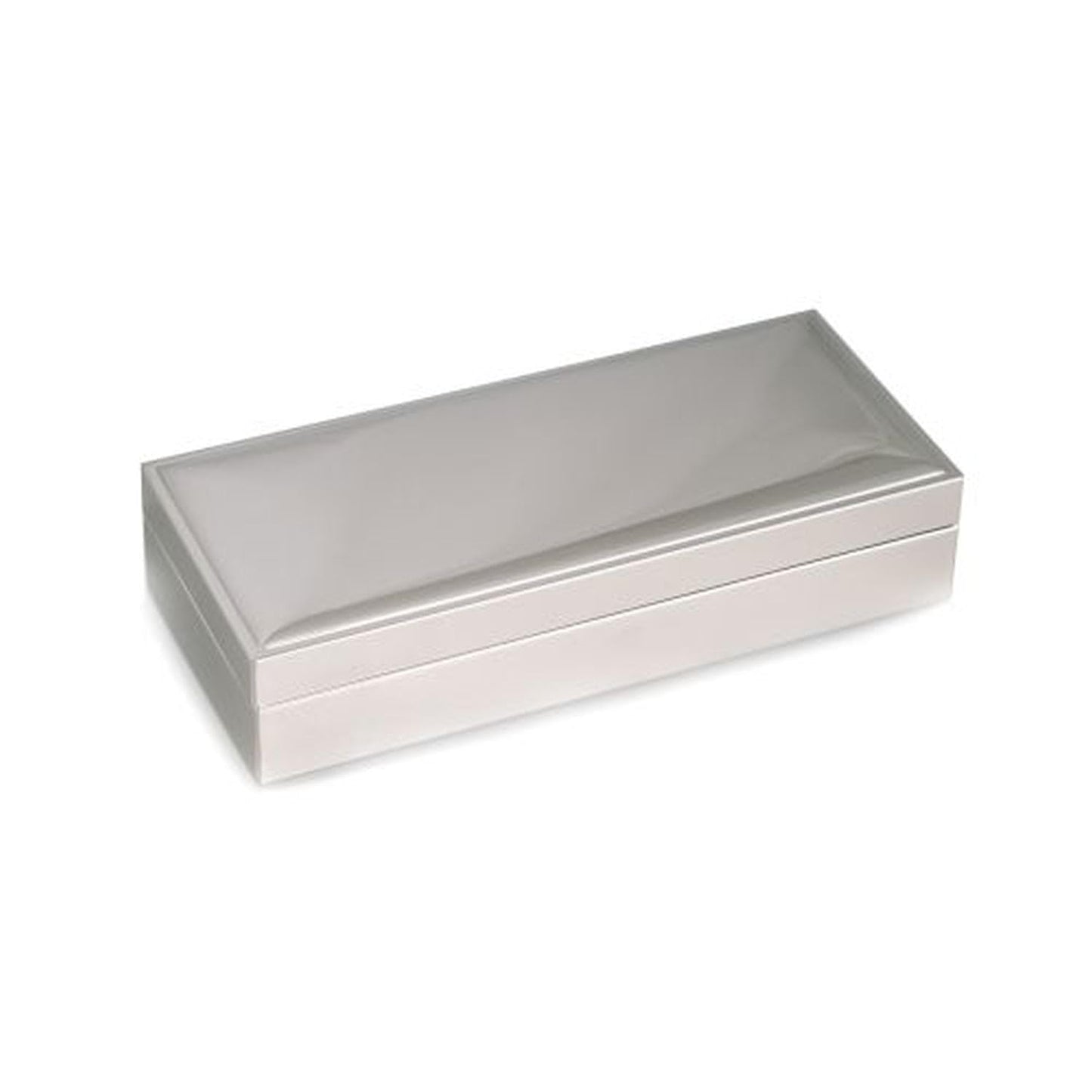Bey-Berk International D571 3.5 x 8 in. Nickel Plated Rectangular Hinged Box with Velvet Lining