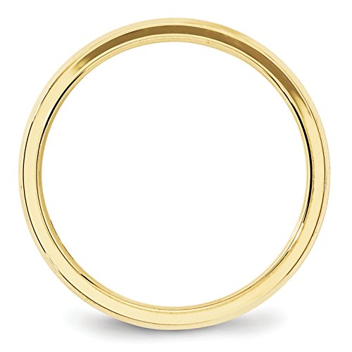 10k Yellow Gold 4mm Beveled Edge Comfort Fit Wedding Band Size 7