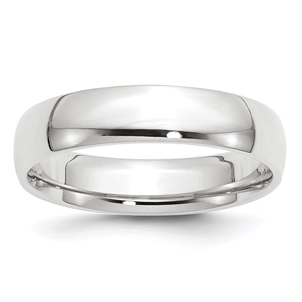 10k White Gold 5mm Lightweight Comfort Fit Wedding Band Size 5