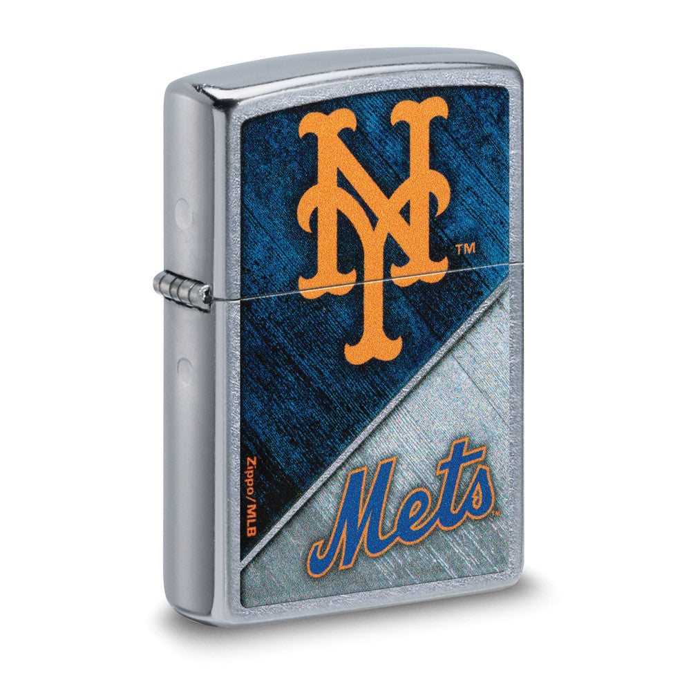 Zippo Street Chrome New York Mets Color Image MLB Lighter