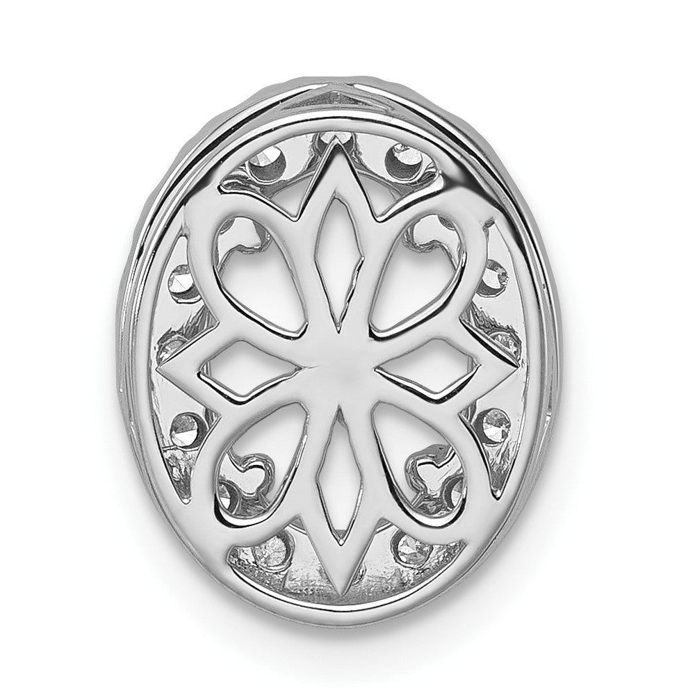 14k White Gold 1/2 carat Lab Grown Diamond VS/SI+ G+ Semi Mount Halo Chain Slide Pendant
