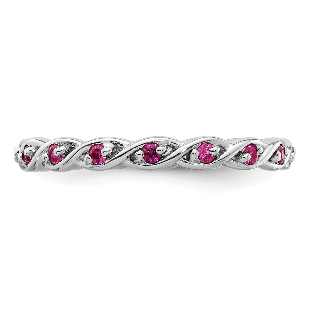 Sterling Silver Stackable Expressions Created Ruby Ring Size -6