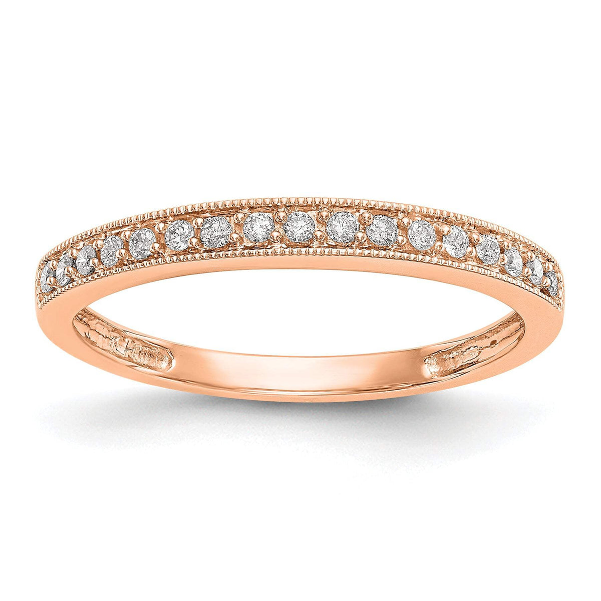 14k Rose Gold 1/6 carat Lab Grown Diamond VS/SI+ G+ Complete Size 5 Wedding Band