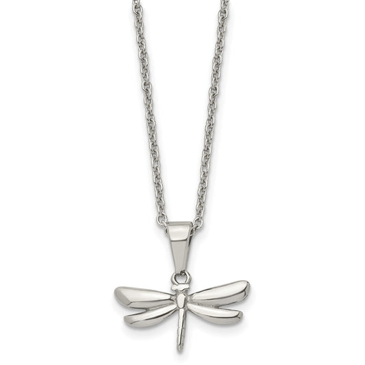Stainless Steel Polished Dragonfly 22in Necklace