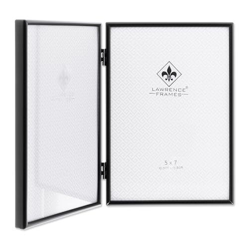5x7 Hinged Double Simply Black Picture Frame