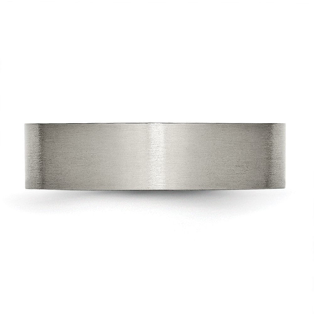 Titanium Polished 6mm Flat Band Size - 9