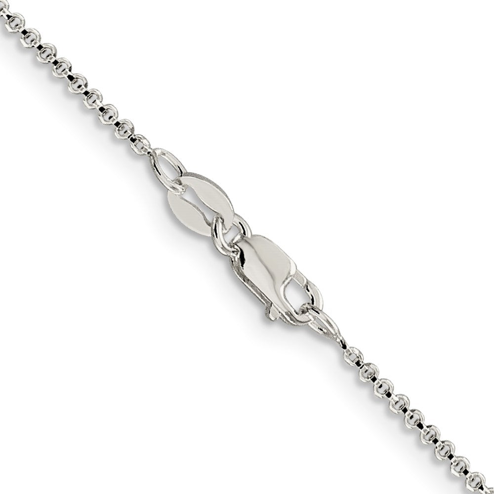 Sterling Silver 1.4mm Diamond-cut Rolo Chain 18 Inches