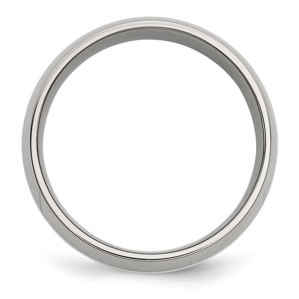 Stainless Steel w/Sterling Silver Inlay Polished 8mm Band Size - 10