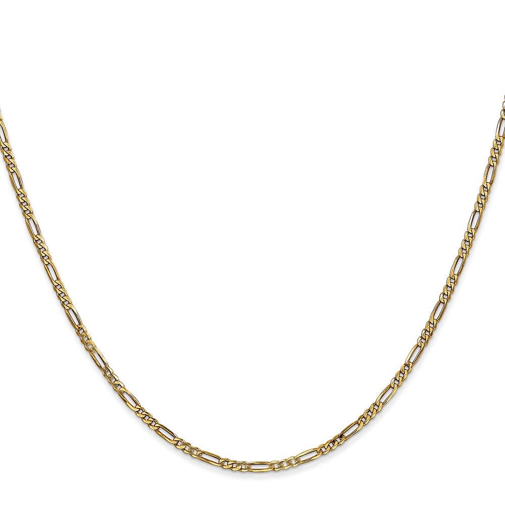14K 22 inch 1.8mm Flat Figaro with Lobster Clasp Chain