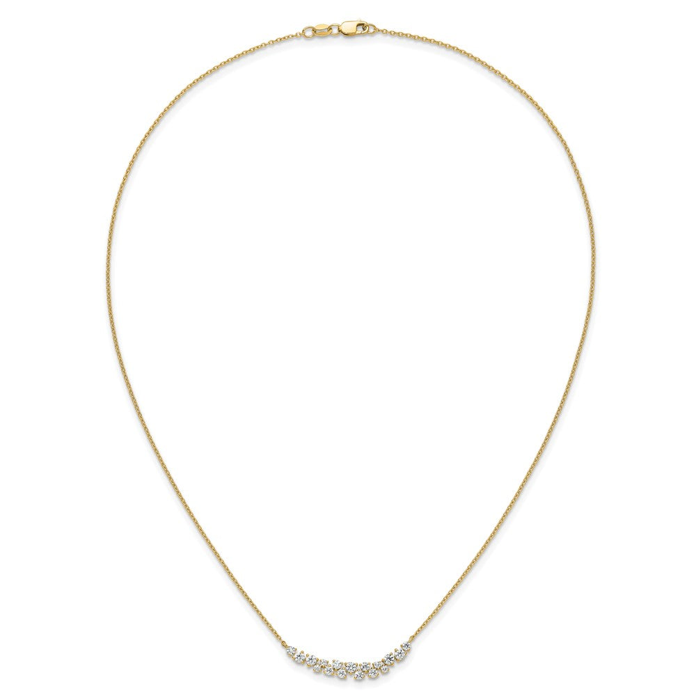 14k 7/8 carat Lab Grown Diamond VS/SI+ G+ 17.75 inch Fancy Bar Necklace