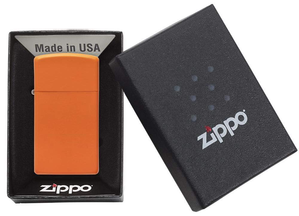 Zippo Slim Orange Matte Pocket Lighter
