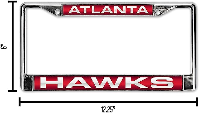 Atlanta Basketball Hawk's Chrome Metal Laser Cut License Plate Frame