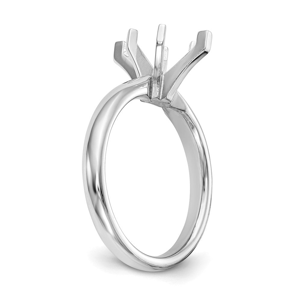 14k White Gold 1/2 carat Medium-Weight Comfort-Fit 6-Prong Tulip-Head Marquise Solitaire Ring Mounting