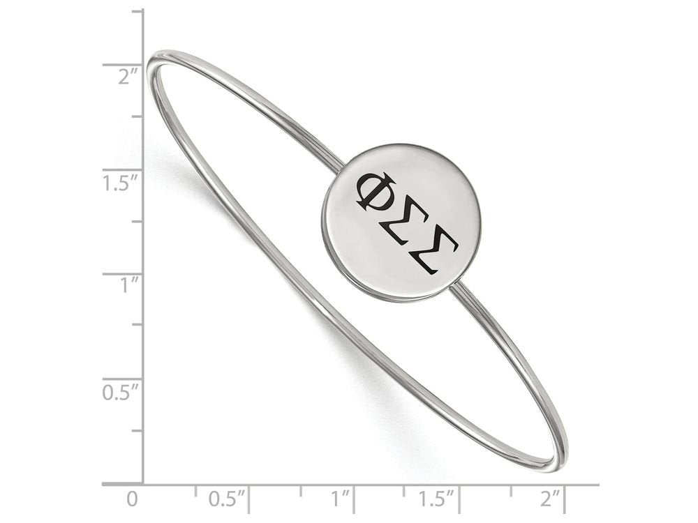 Sterling Silver Official Licensed Greek Sororities Phi Sigma Sigma (???) Enameled Slip-on Bangle