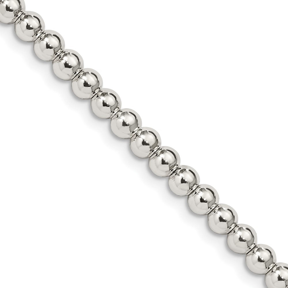 Sterling Silver 4mm Beads on Box Chain 20 Inches