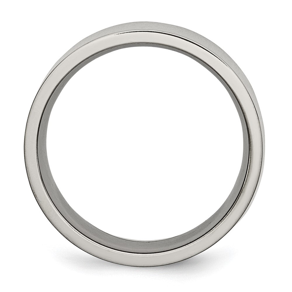 Titanium Polished 8mm Flat Band Size - 6.5