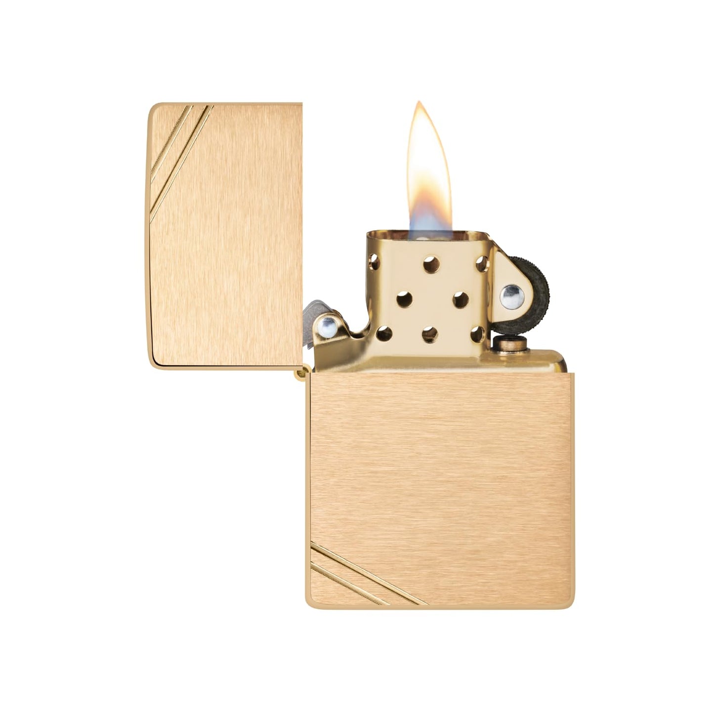 Zippo Vintage Brushed Brass with Slashes Pocket Lighter