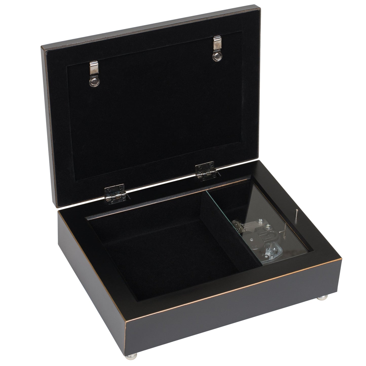 Boy First Communion Distressed Black Finish Music Box
