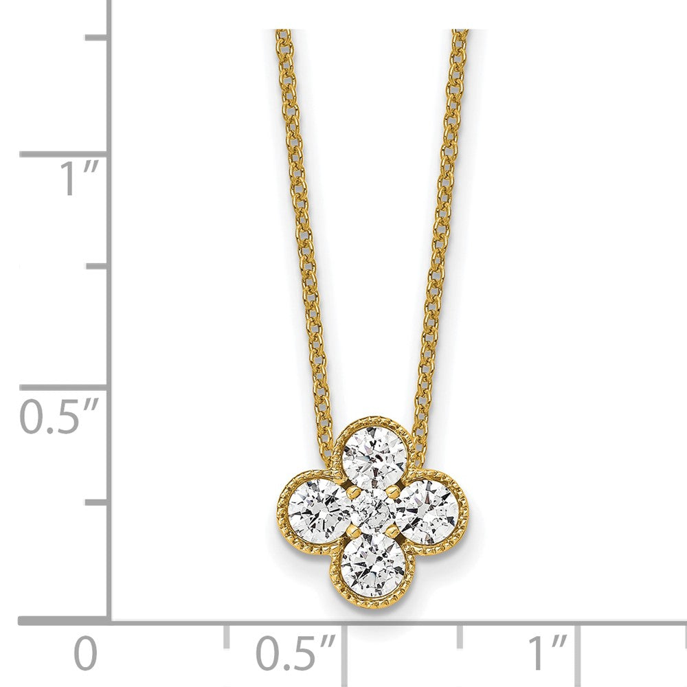 True Origin 14k 3/4 carat Lab Grown Diamond VS DEF 18 inch Bloom Floral Pendant Necklace