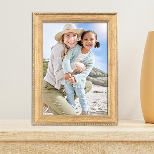 5" x 7" Burnished Gold Picture Frame - Classic Bead Border