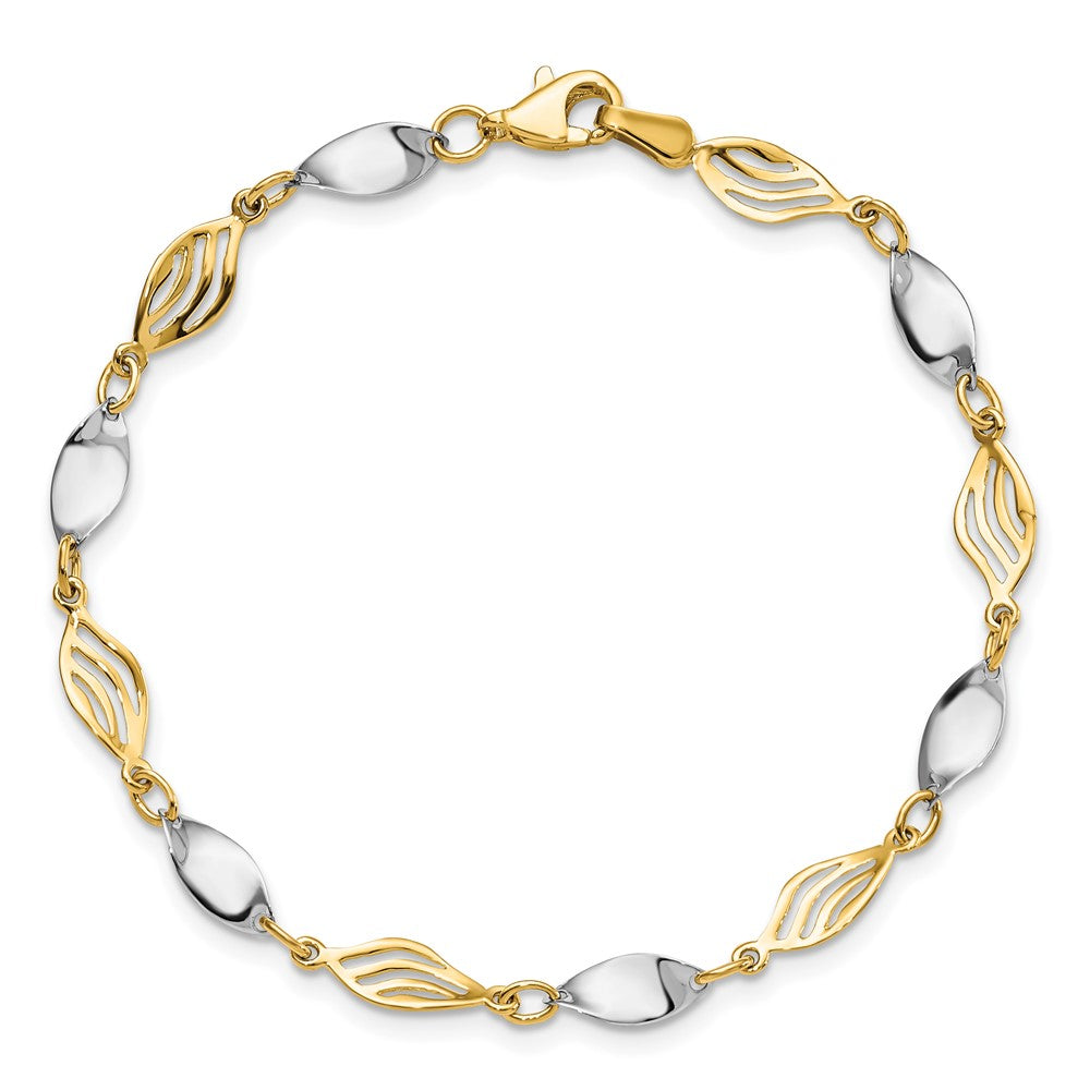 14K Two-tone Bracelet 7  inches