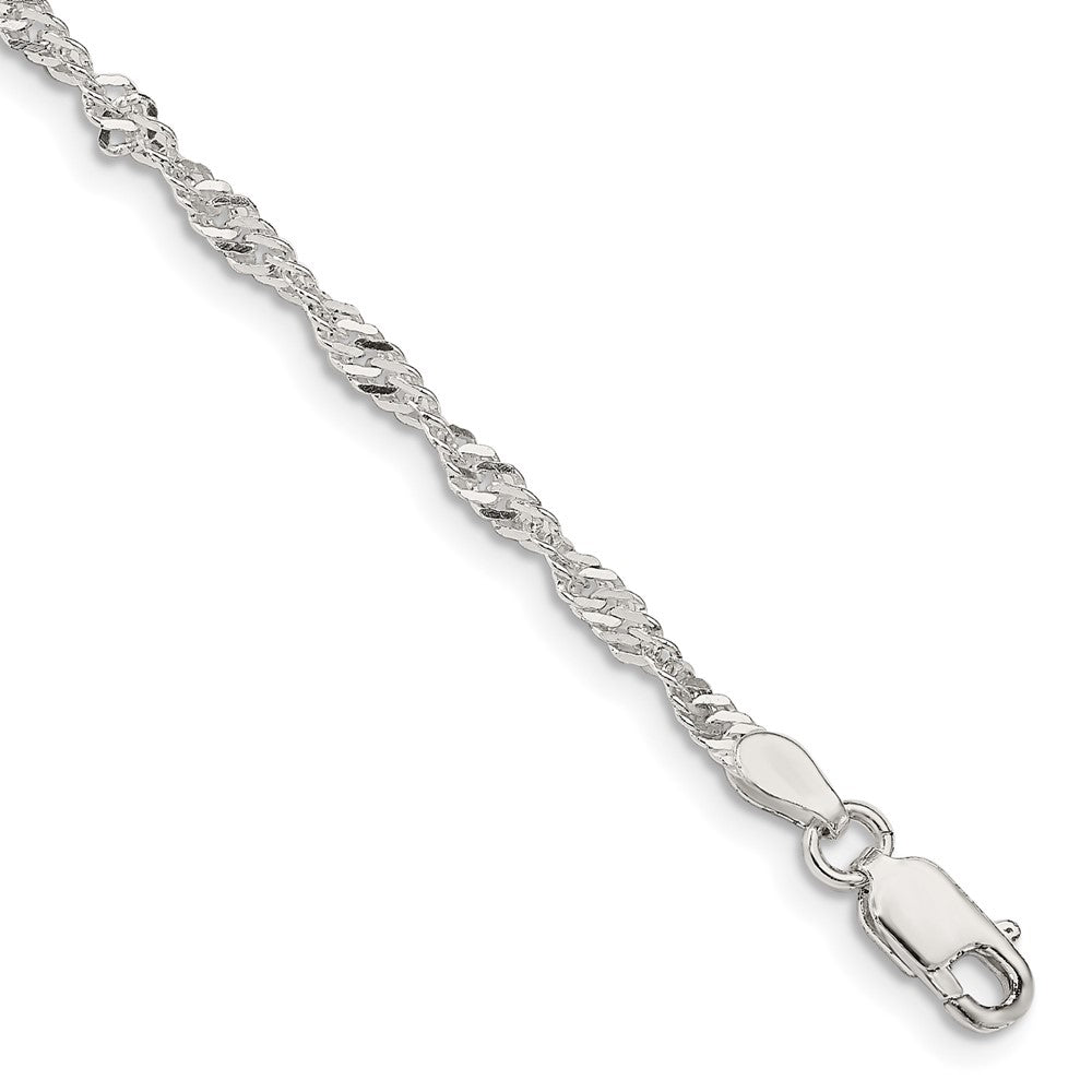 Sterling Silver 2.25mm Singapore Chain 8 inches