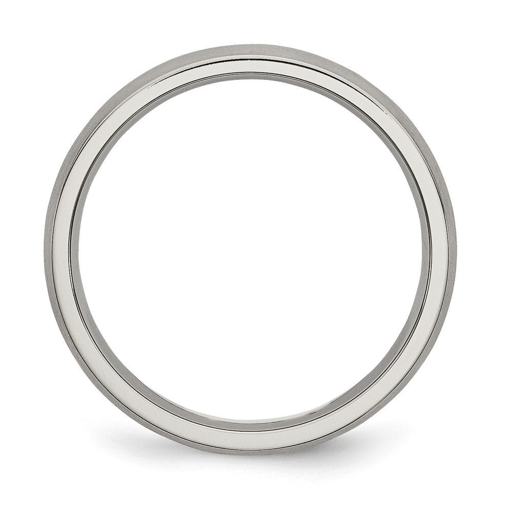 Titanium Brushed 4mm Half Round Band Size - 9