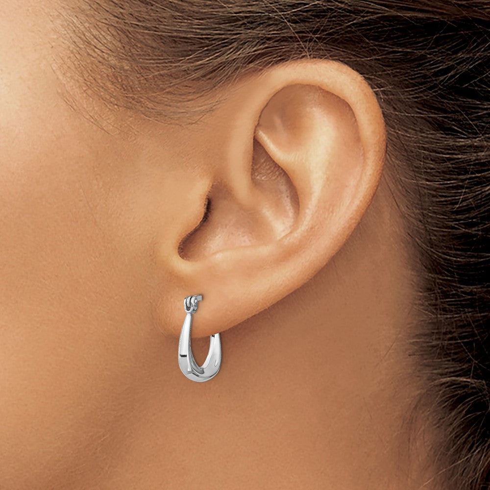 Sterling Silver Rhodium-plated Huggie Earrings
