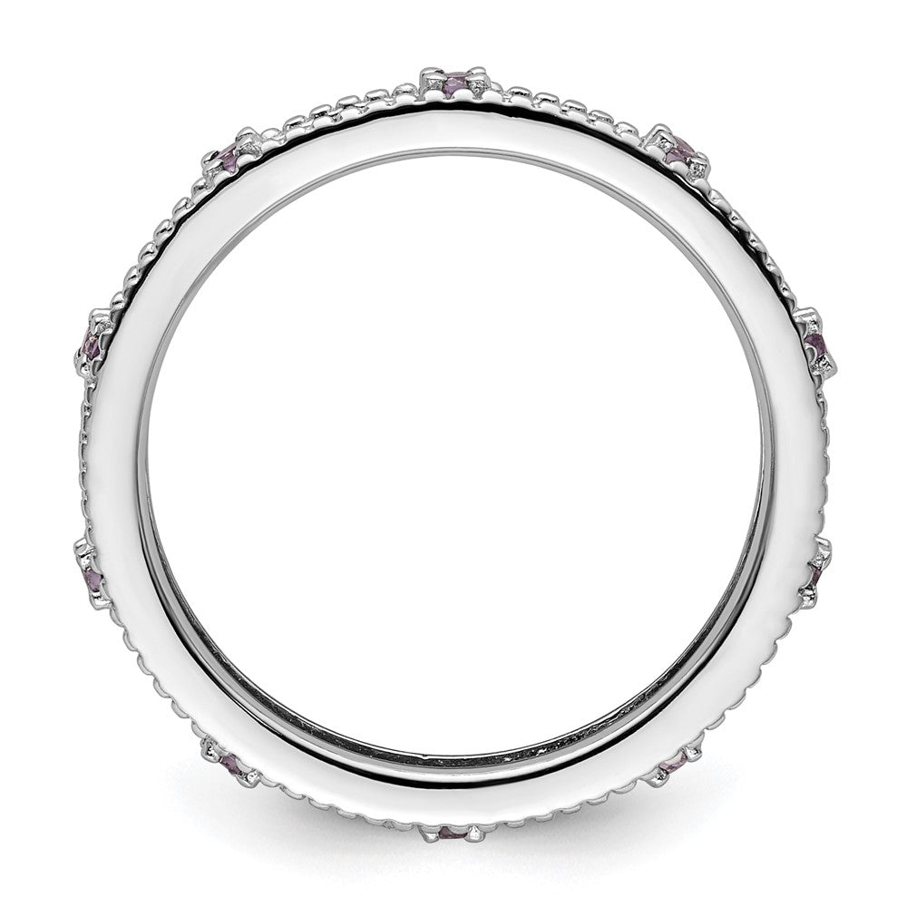 Sterling Silver Stackable Expressions Amethyst Ring Size -8