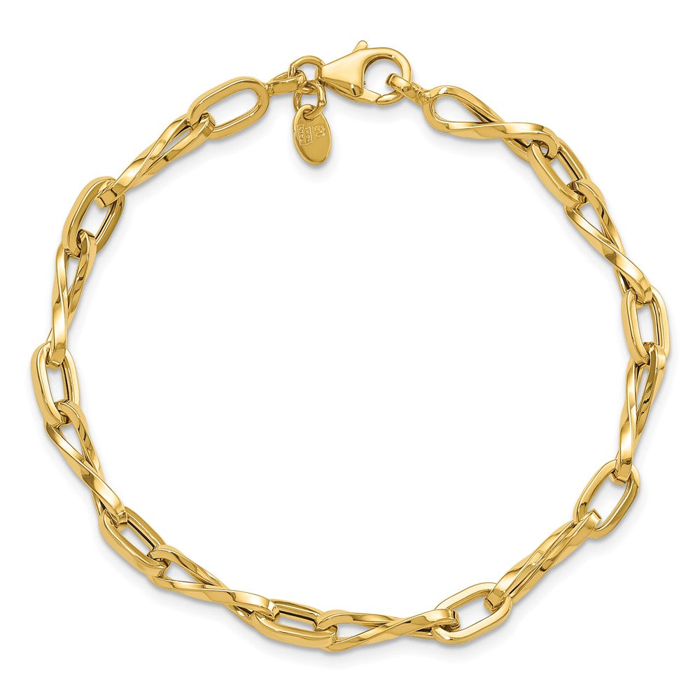 14K Polished Fancy Link Bracelet 7.5  inches