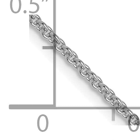 14K White Gold 1.4mm Round Cable Chain