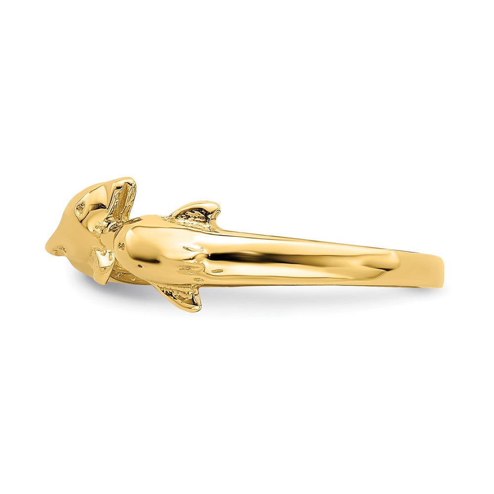 14K Dolphin Kissing Dolphin Ring Size 6.5