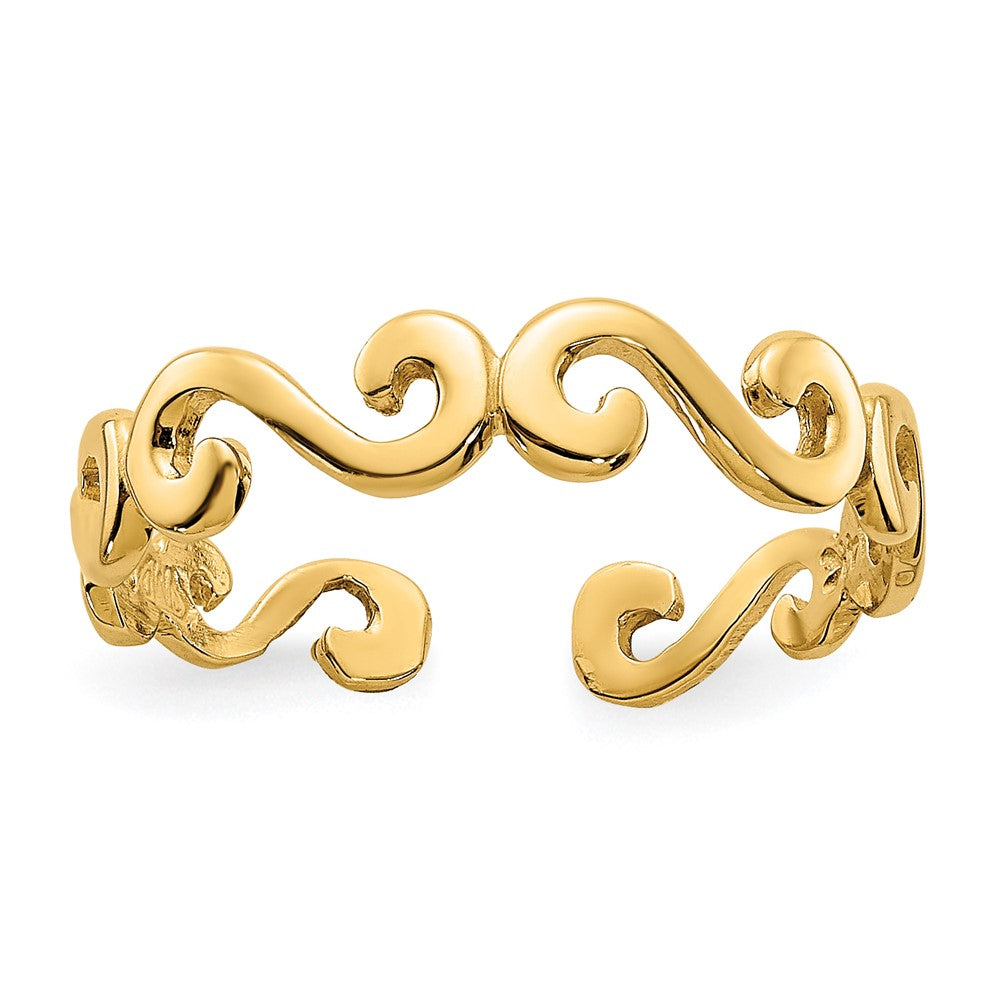 10k Swirl Toe Ring Yellow Gold