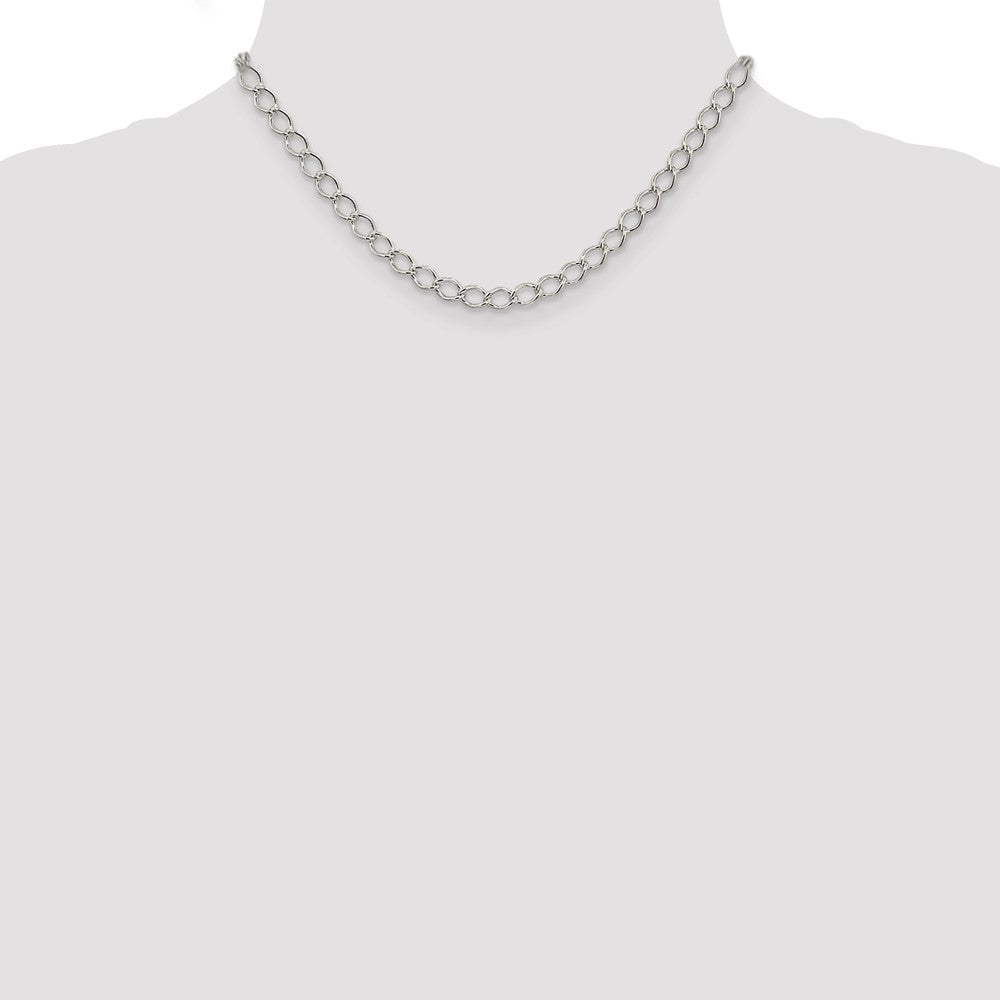 Sterling Silver 5.75mm Fancy Open Curb Chain 16 Inches