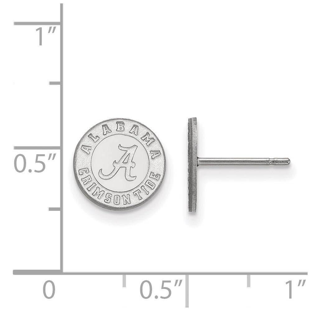 Sterling Silver Rhodium-plated LogoArt University of Alabama Crimson Tide Extra Small Post Earrings Q-SS049UAL
