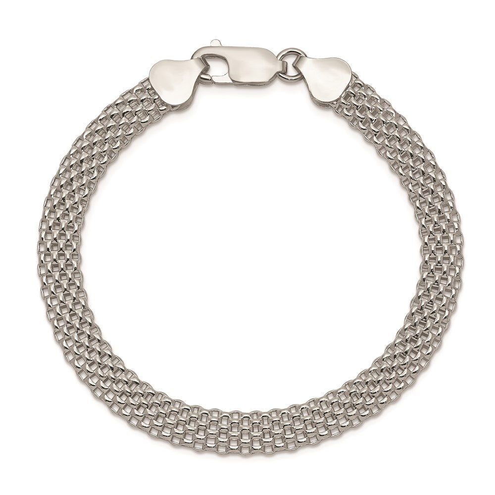 Sterling Silver 6mm Mesh Bracelet 7 inches