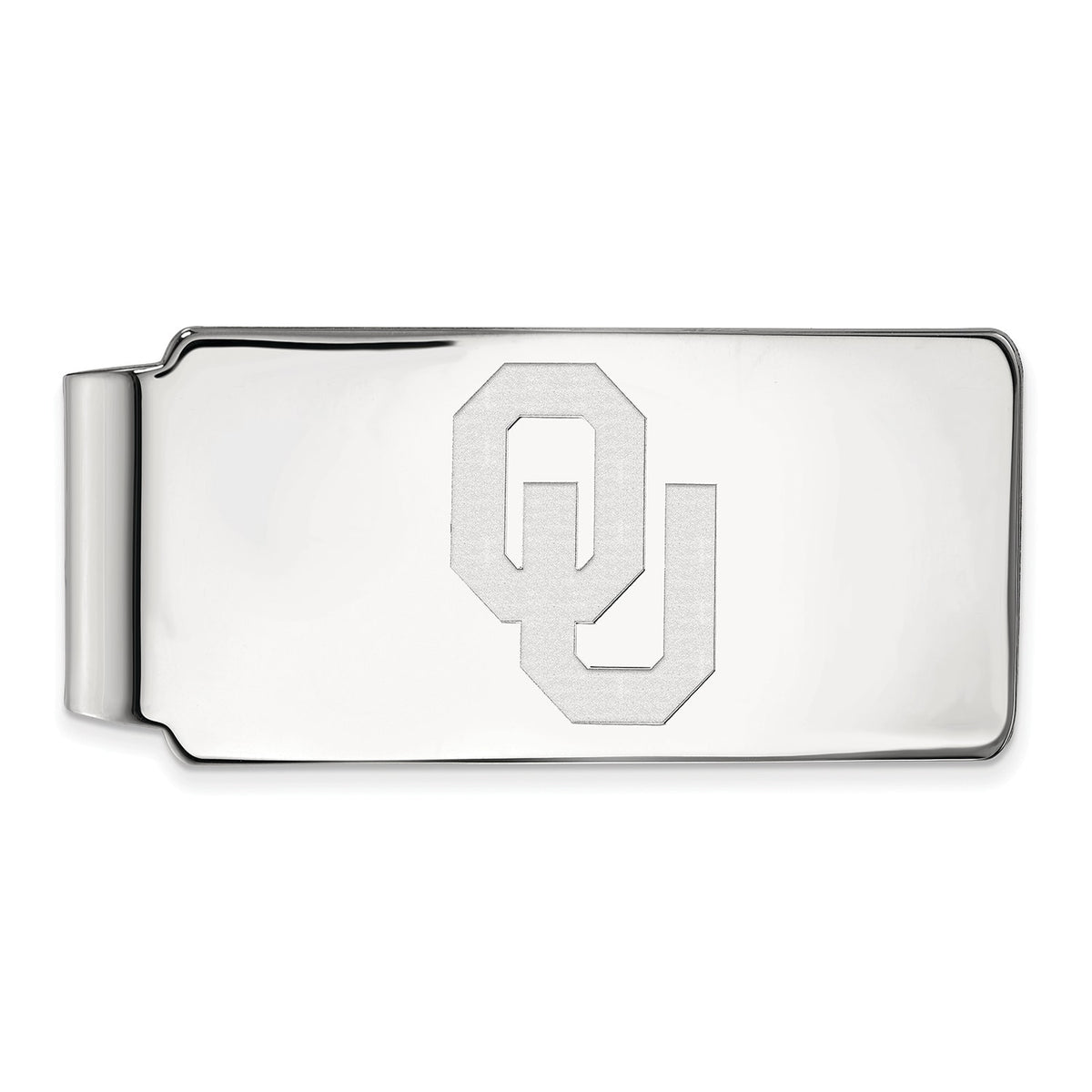 Sterling Silver Rhodium-plated LogoArt University of Oklahoma O-U Money Clip Q-SS026UOK