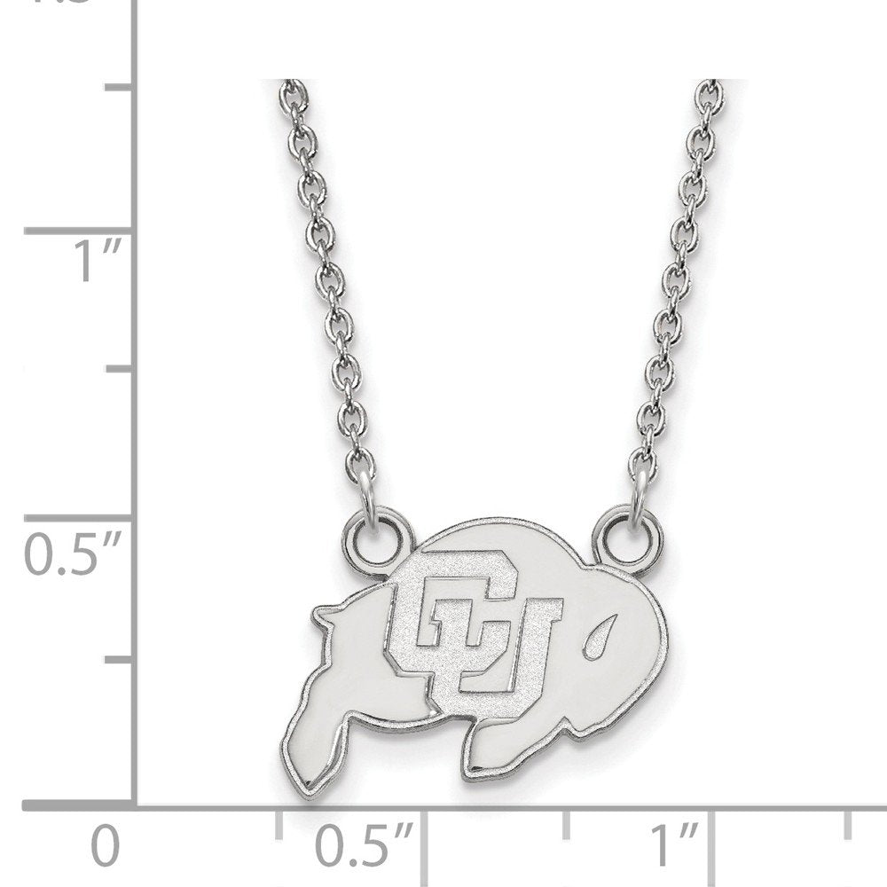 LogoArt Sterling Silver University Of Colorado Small Pendant Necklace