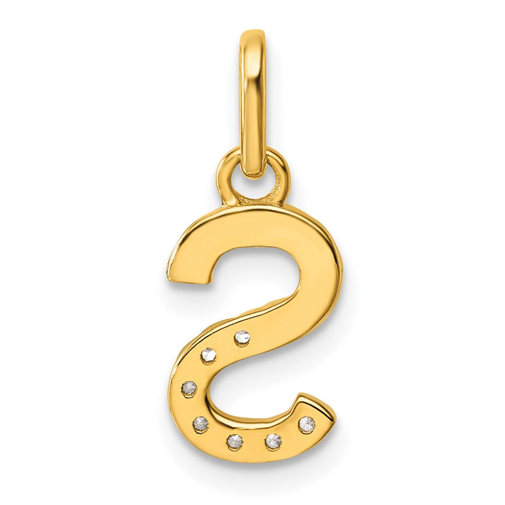 14k Twisted .07 ct. Diamond Initial S Charm