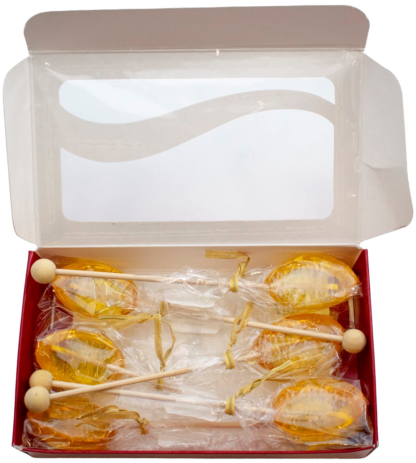 Hand Made in USA Flavored Honey On Wooden Stirrer Gift Pack (6 Count)