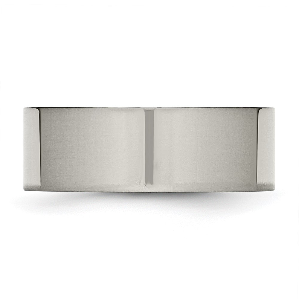 Titanium Polished 8mm Flat Band Size - 9.5