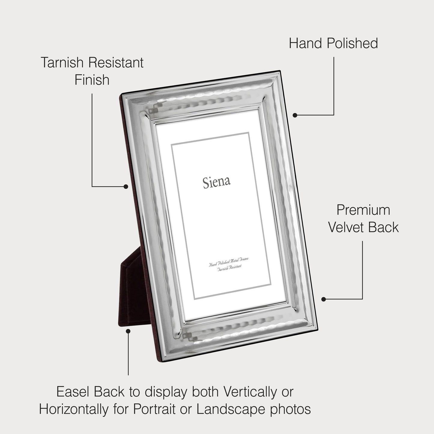 Siena Classic Hammered Frame Silver 8x10